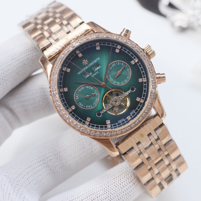 Vacheron Constantin Overseas Tourbillon Green Dial Rose Gold Watch