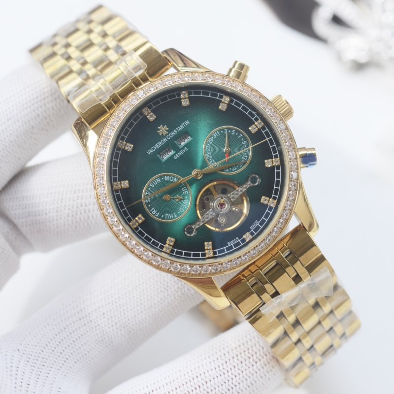 Vacheron Constantin Overseas Tourbillon Green Dial Rose Gold Watch view