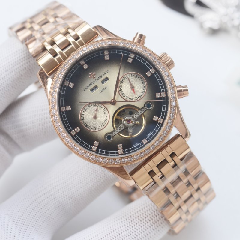 Vacheron Constantin Overseas Tourbillon Green Dial Rose Gold Watch view