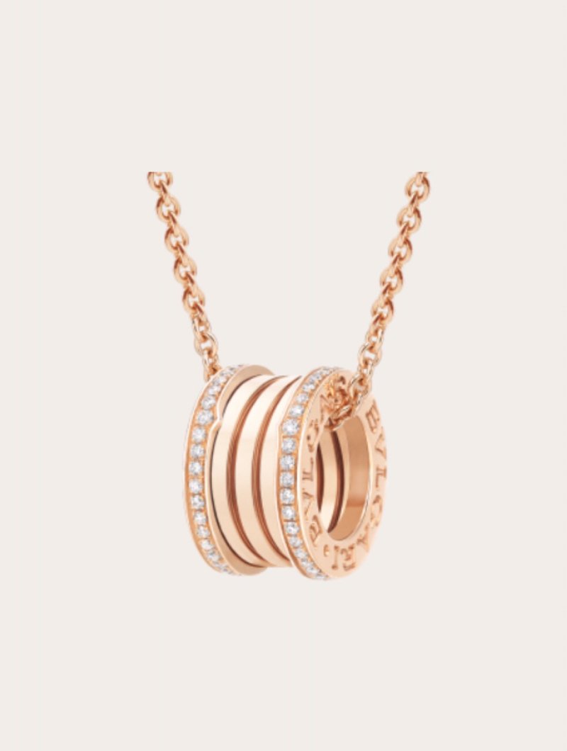 Bulgari B.Zero1 Spring Diamond Rose Gold Pendant Necklace