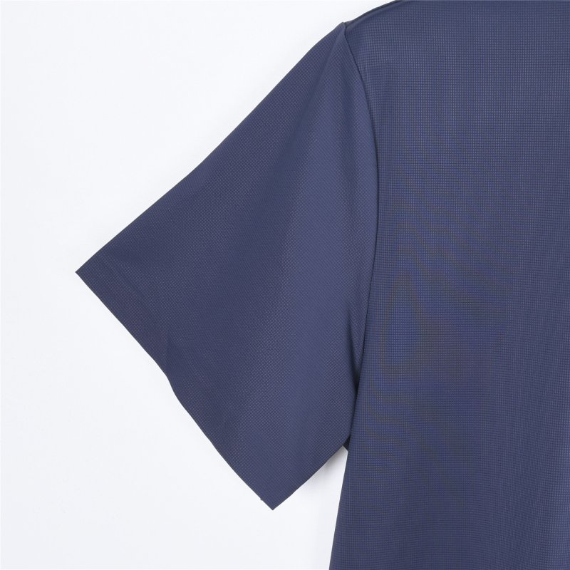 Navy Waffle Weave Ice Silk Cotton Polo Shirt view