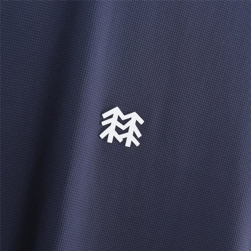 Navy Waffle Weave Ice Silk Cotton Polo Shirt view
