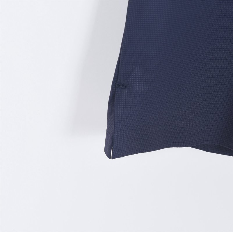 Navy Waffle Weave Ice Silk Cotton Polo Shirt view