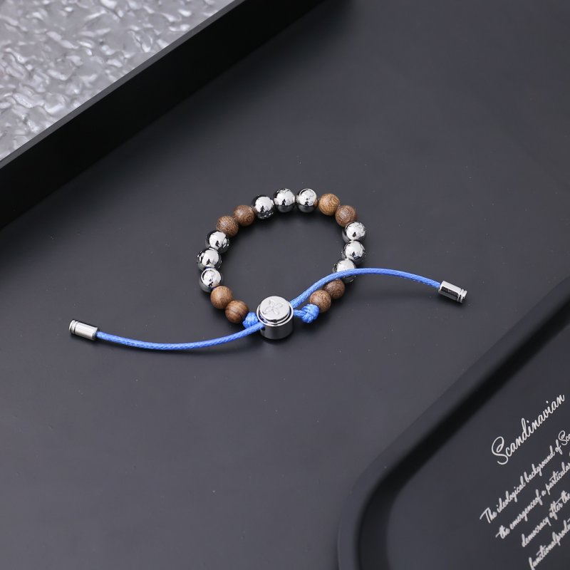 Louis Vuitton Lucky Monogram Beaded Bracelet Silver & Rose Gold