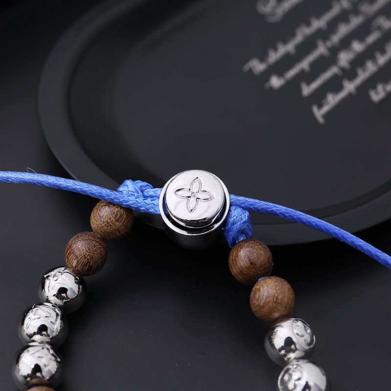 Louis Vuitton Lucky Monogram Beaded Bracelet Silver & Rose Gold view