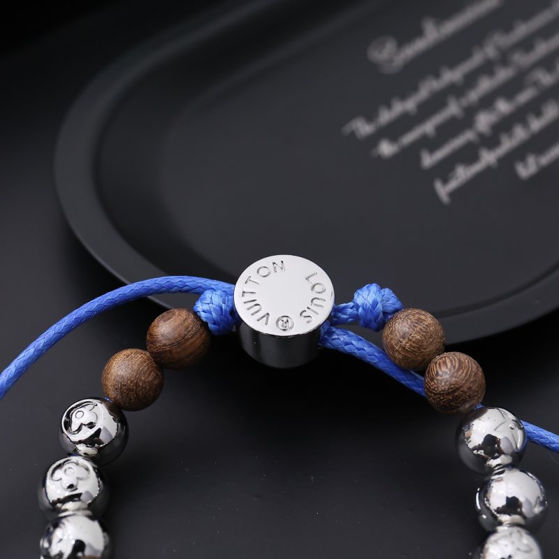 Louis Vuitton Lucky Monogram Beaded Bracelet Silver & Rose Gold view