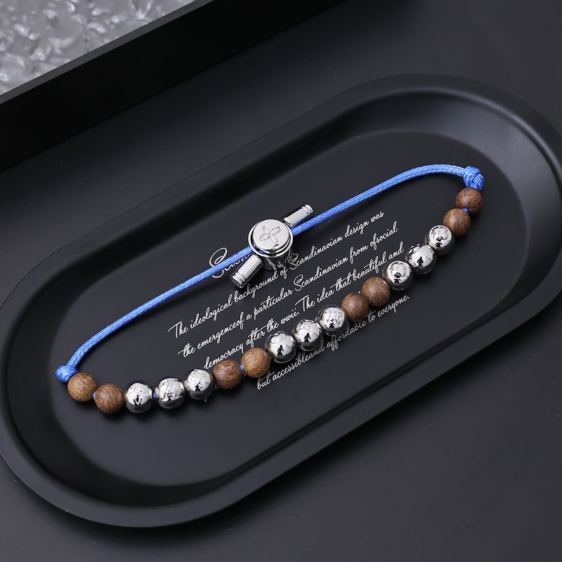 Louis Vuitton Lucky Monogram Beaded Bracelet Silver & Rose Gold view