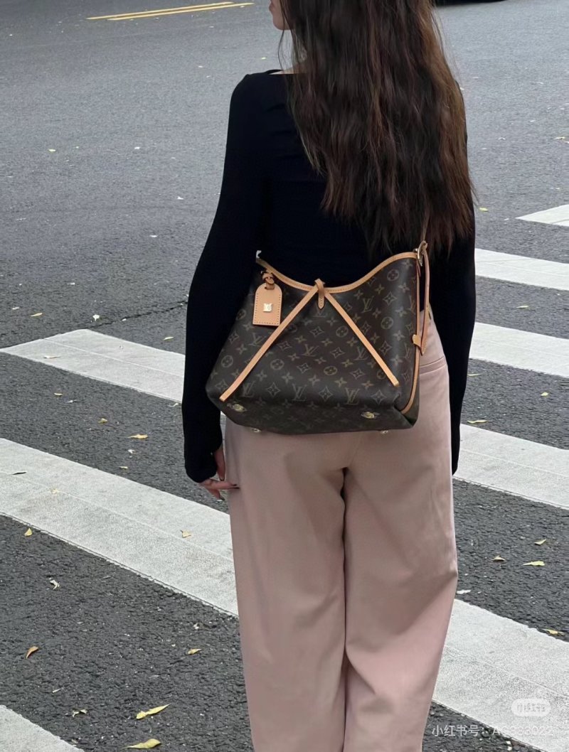 Louis Vuitton Monogram Canvas Shoulder Bag Brown