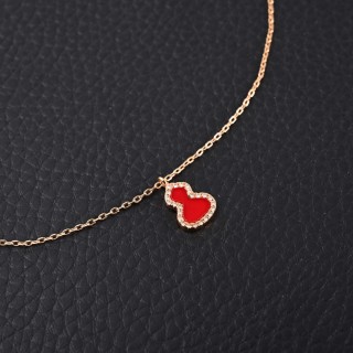 Qeelin Mini Red Carnelian Gourd Pendant Necklace view 2