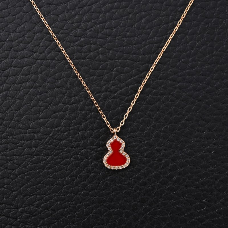 Qeelin Mini Red Carnelian Gourd Pendant Necklace view