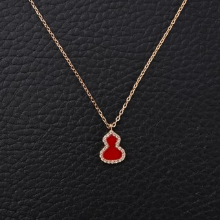 Qeelin Mini Red Carnelian Gourd Pendant Necklace view 3