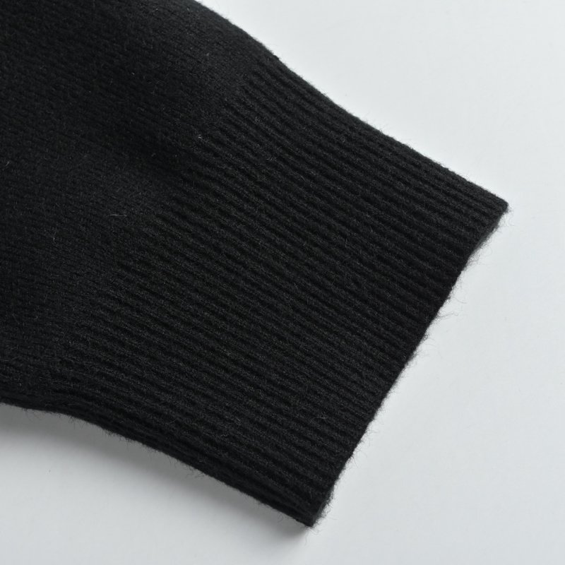 Louis Vuitton Black Wool Knit Sweater with Monogram Trim view