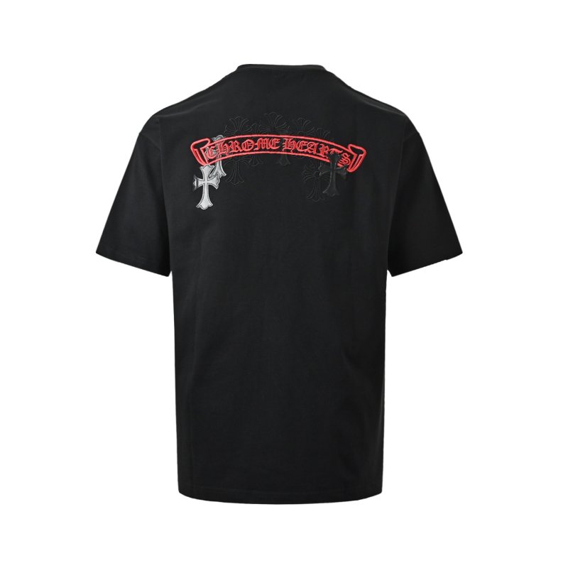 Chrome Hearts Black T-Shirt with Red Logo Print view