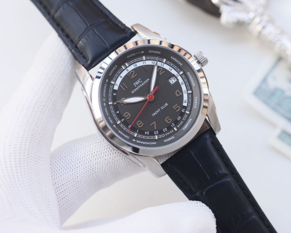 IWC Pilot Yacht Club 42mm Black Dial Steel Watch
