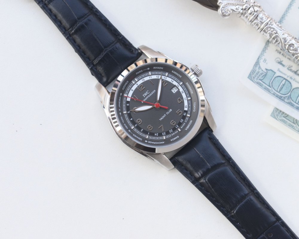 IWC Pilot Yacht Club 42mm Black Dial Steel Watch view
