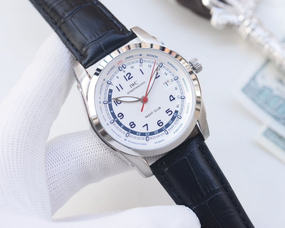 IWC Pilot Yacht Club 42mm Black Dial Steel Watch view