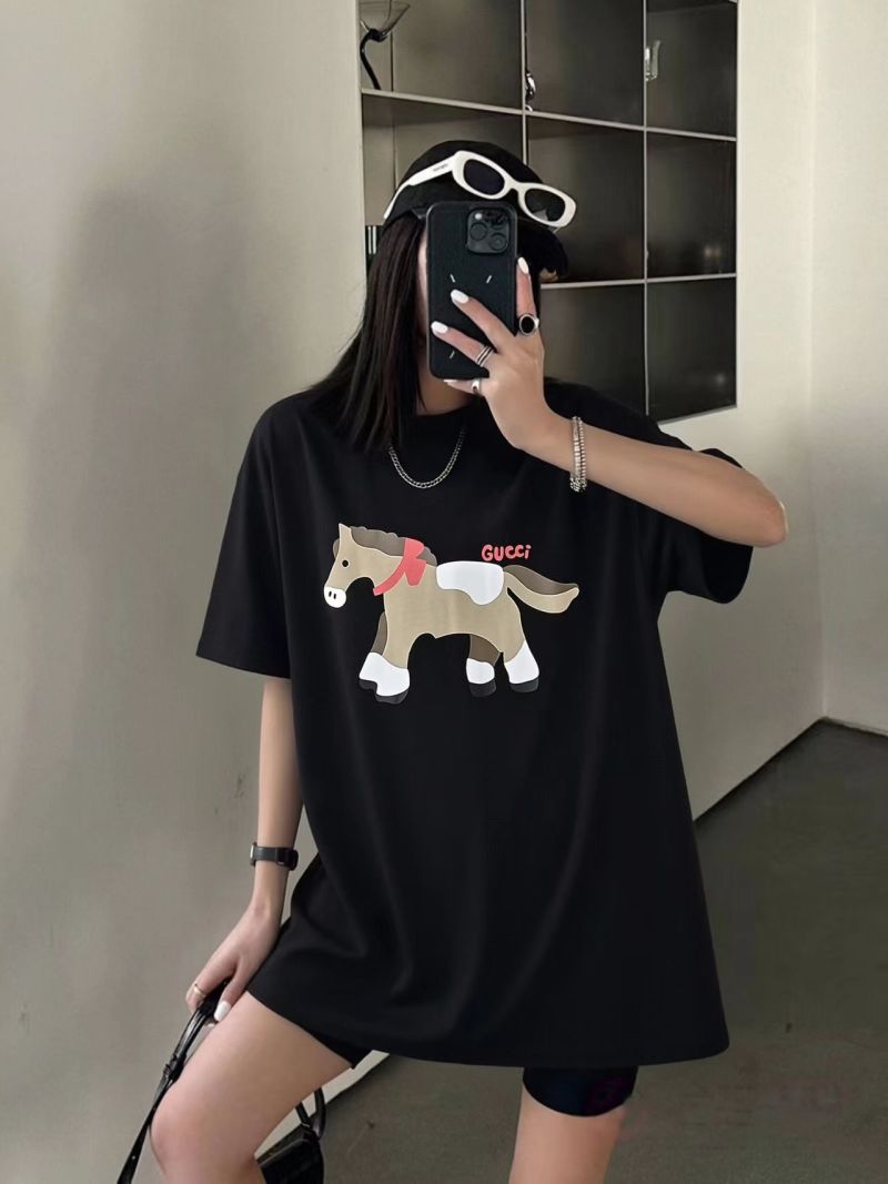 Gucci Black Dog Graphic Short Sleeve T-Shirt view