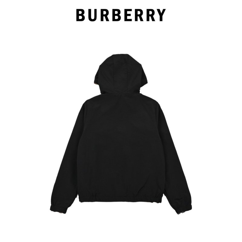 Burberry Check Hooded Windbreaker Jacket Beige view
