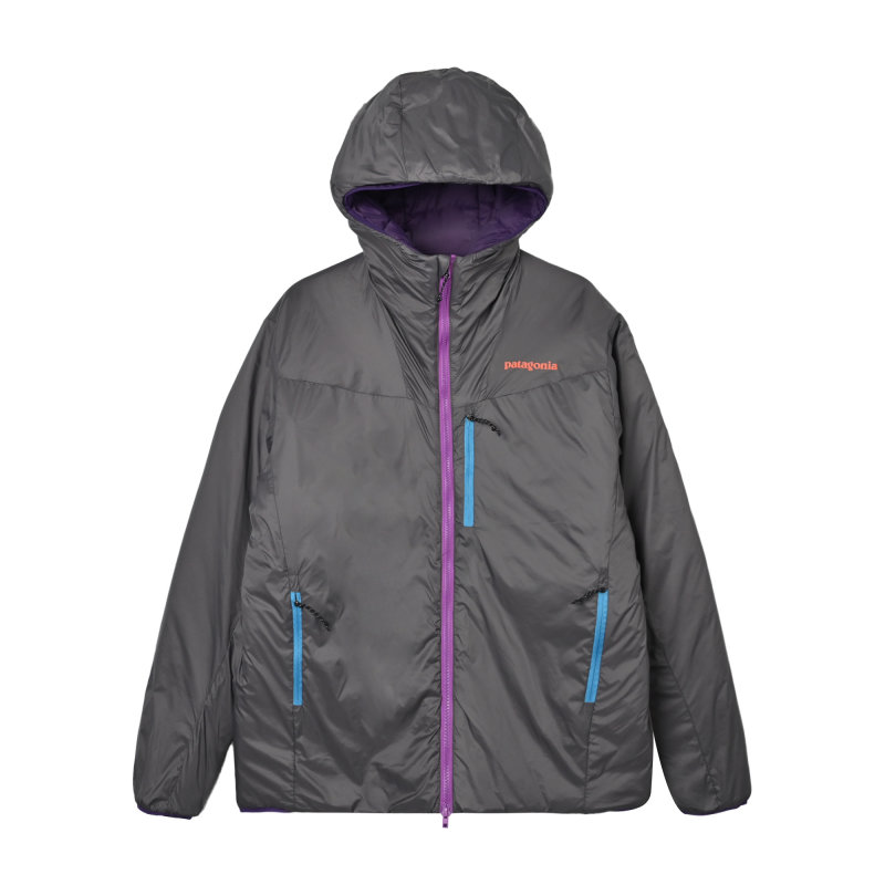 Black Puffer Jacket with Purple Lining view
