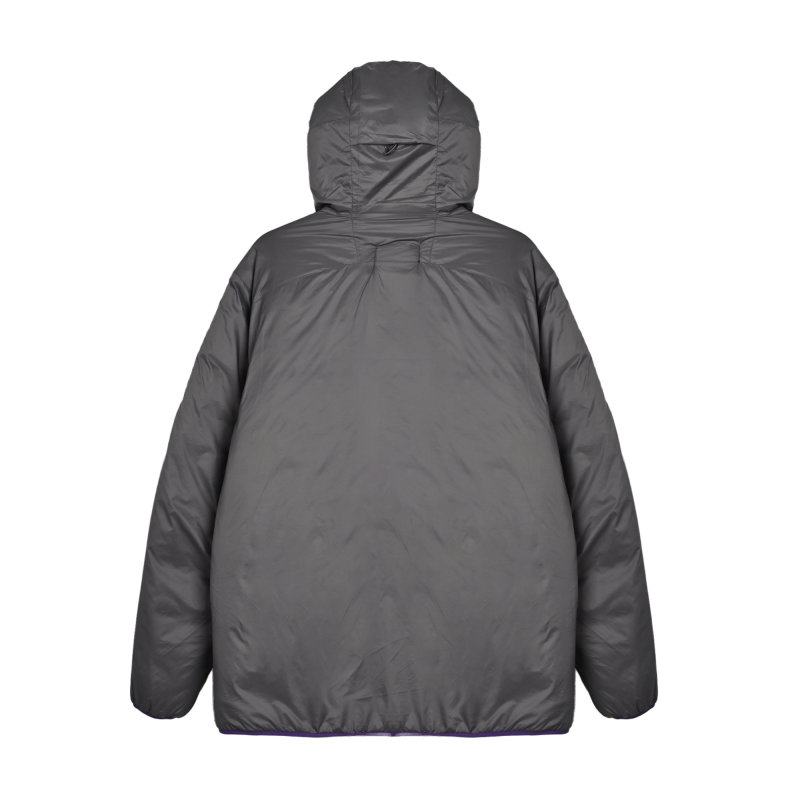 Black Puffer Jacket with Purple Lining view