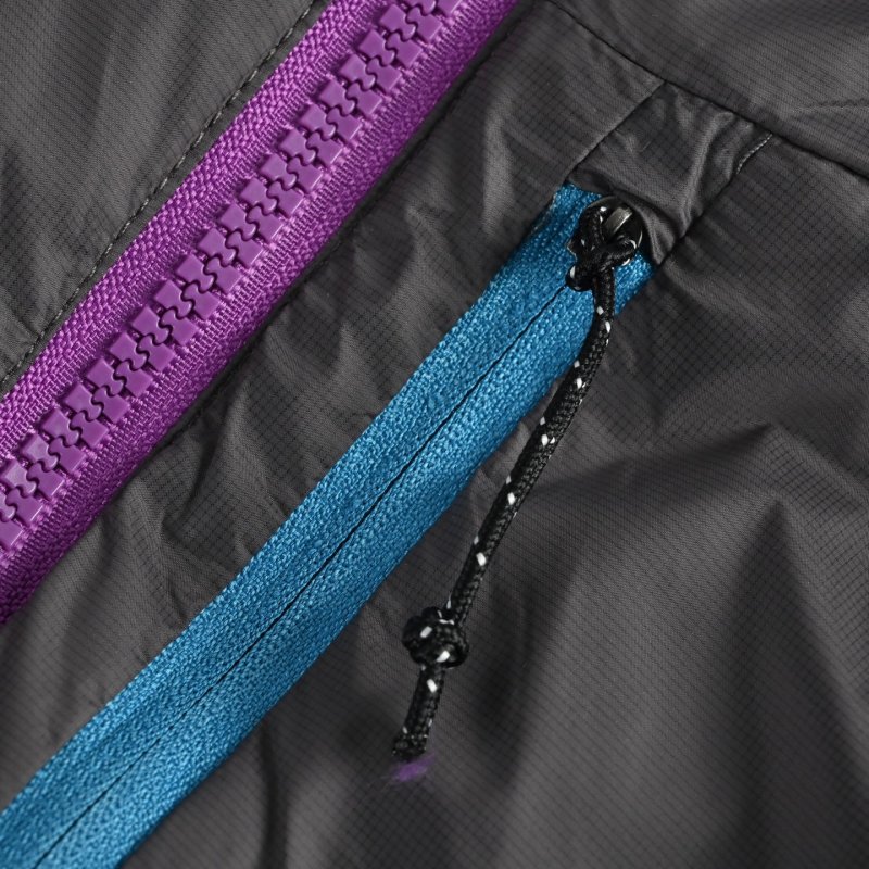 Black Puffer Jacket with Purple Lining view