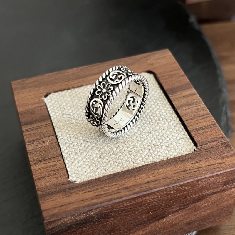 Gucci Double G Flower Openwork Silver Ring view