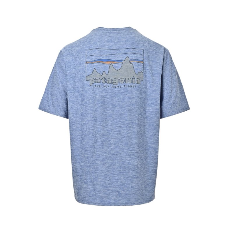 Blue Heather Mountain Graphic Short Sleeve T-Shirt view