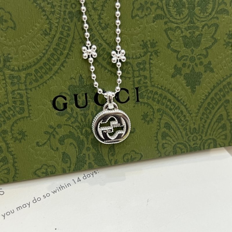 Gucci Snowflake Double G Silver Bead Chain Necklace view