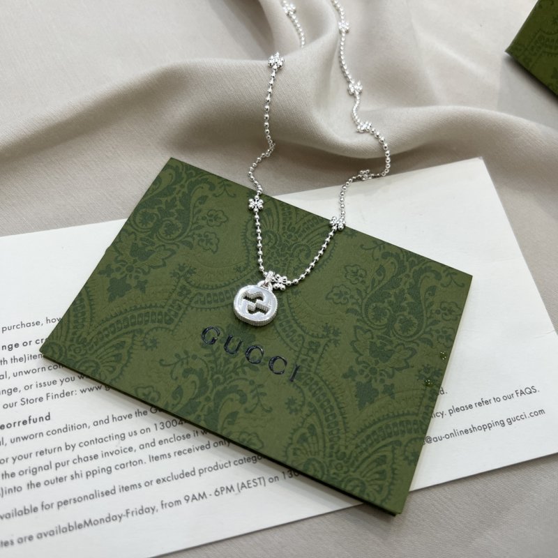Gucci Snowflake Double G Silver Bead Chain Necklace view