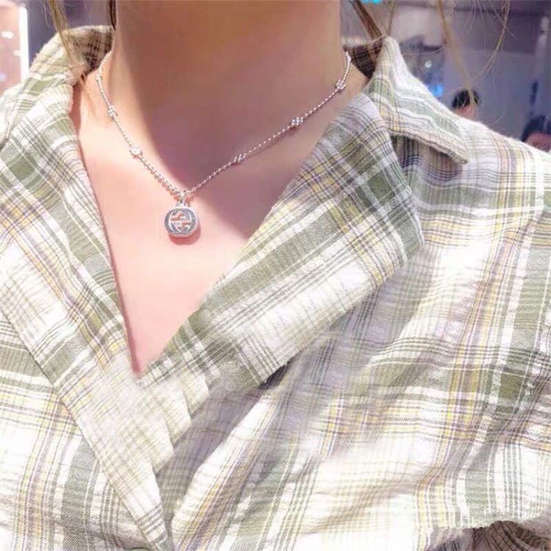 Gucci Snowflake Double G Silver Bead Chain Necklace view
