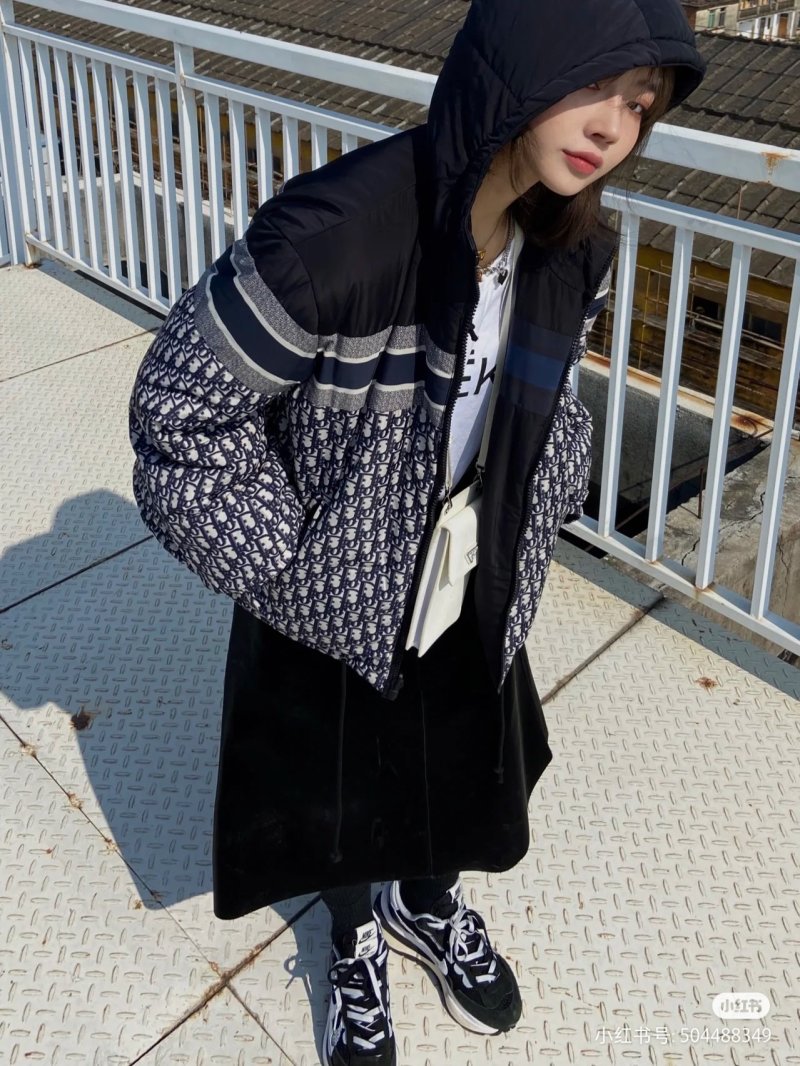 Dior Monogram Puffer Gilet Black Navy view