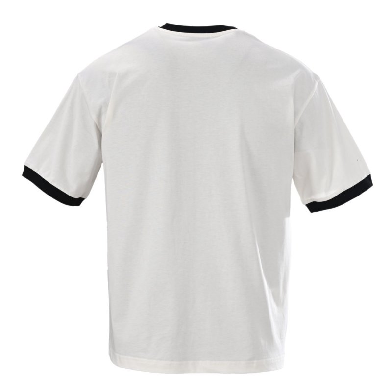 Miu Miu Contrast Collar Logo Embroidered T-Shirt White Black view