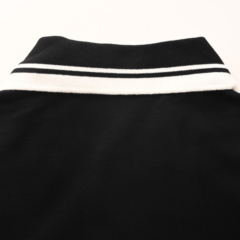 Gucci GG Embroidered Polo Shirt Black view
