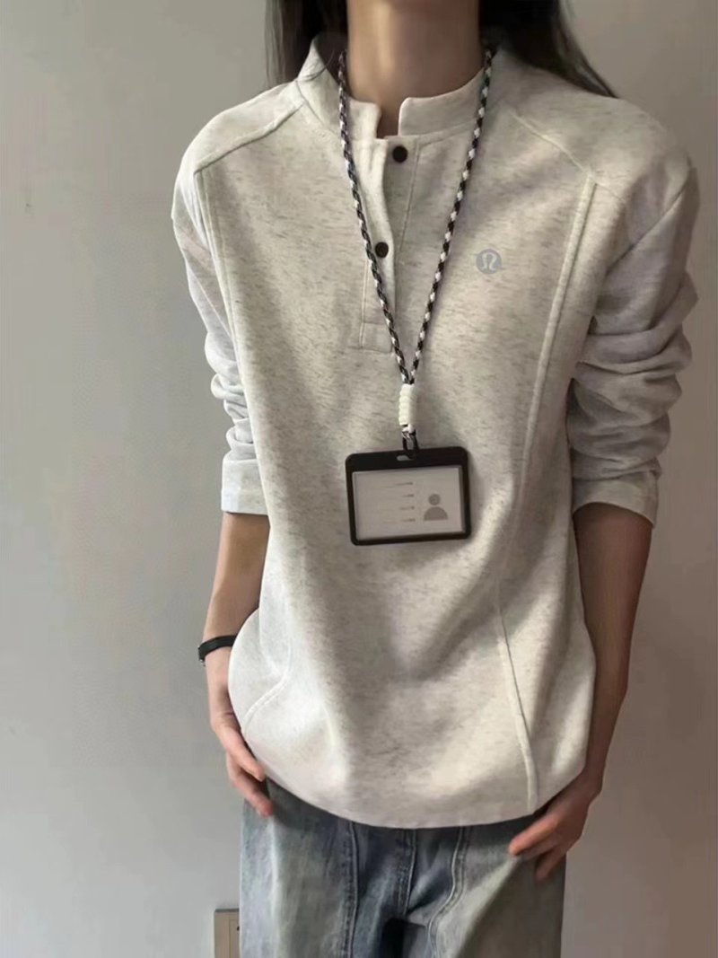 Lululemon Deconstructed Button Long Sleeve T-Shirt Grey view