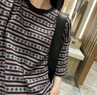 Star Pattern Striped Short Sleeve T-Shirt Black/Gray view 5