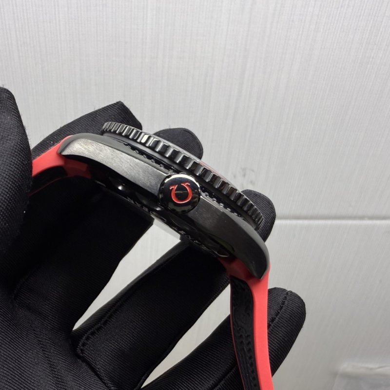 Omega Seamaster Planet Ocean 600M GMT Black Red Replica Watch view