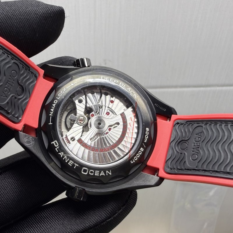 Omega Seamaster Planet Ocean 600M GMT Black Red Replica Watch view