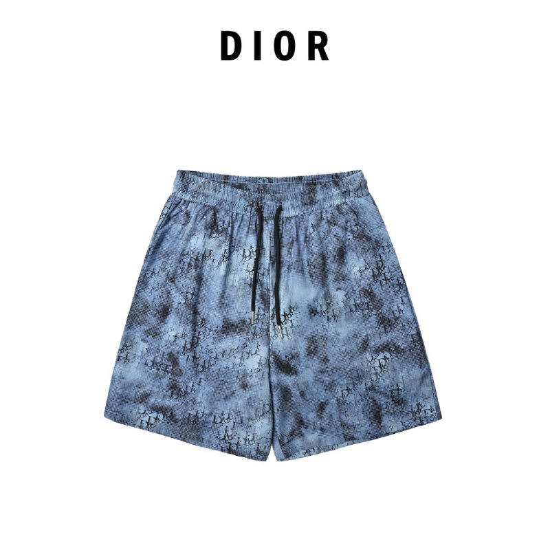 Light Blue Tie-Dye Denim Shorts view