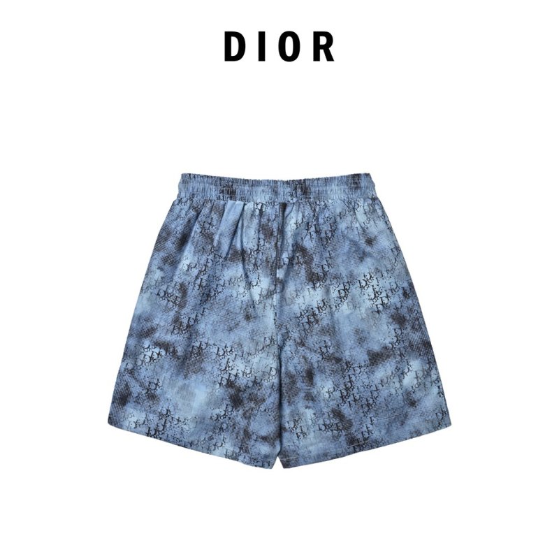 Light Blue Tie-Dye Denim Shorts view