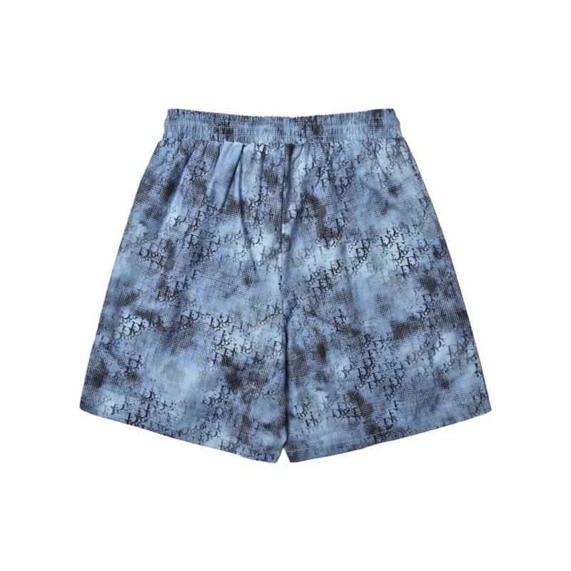 Light Blue Tie-Dye Denim Shorts view