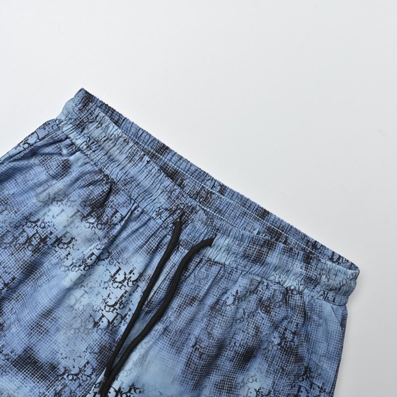 Light Blue Tie-Dye Denim Shorts view