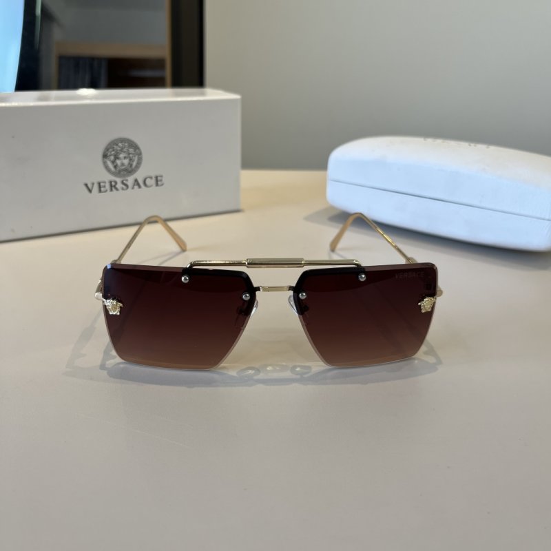 Versace Men's Polarized Square Sunglasses - Brown Gradient view