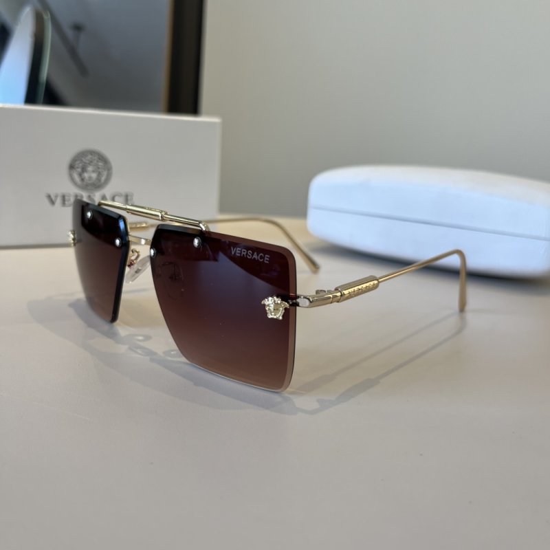 Versace Men's Polarized Square Sunglasses - Brown Gradient view