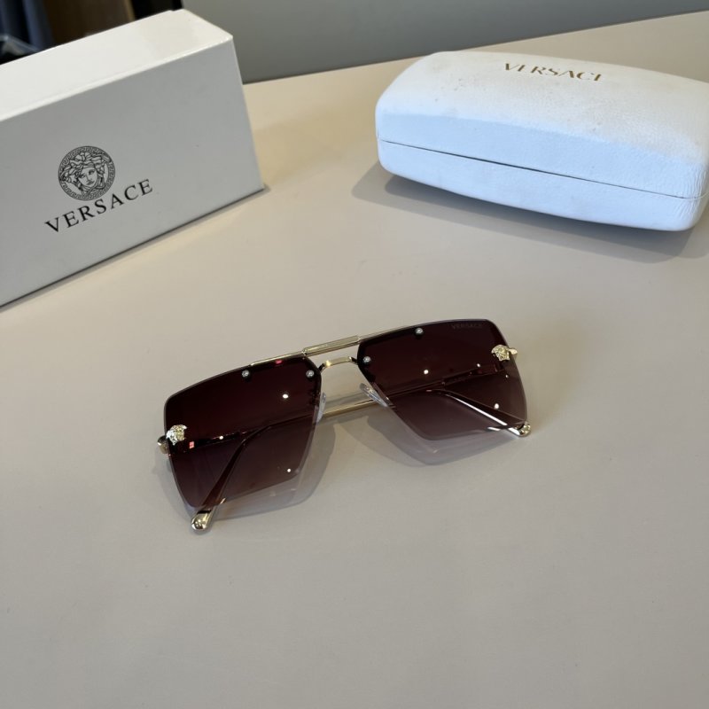 Versace Men's Polarized Square Sunglasses - Brown Gradient view