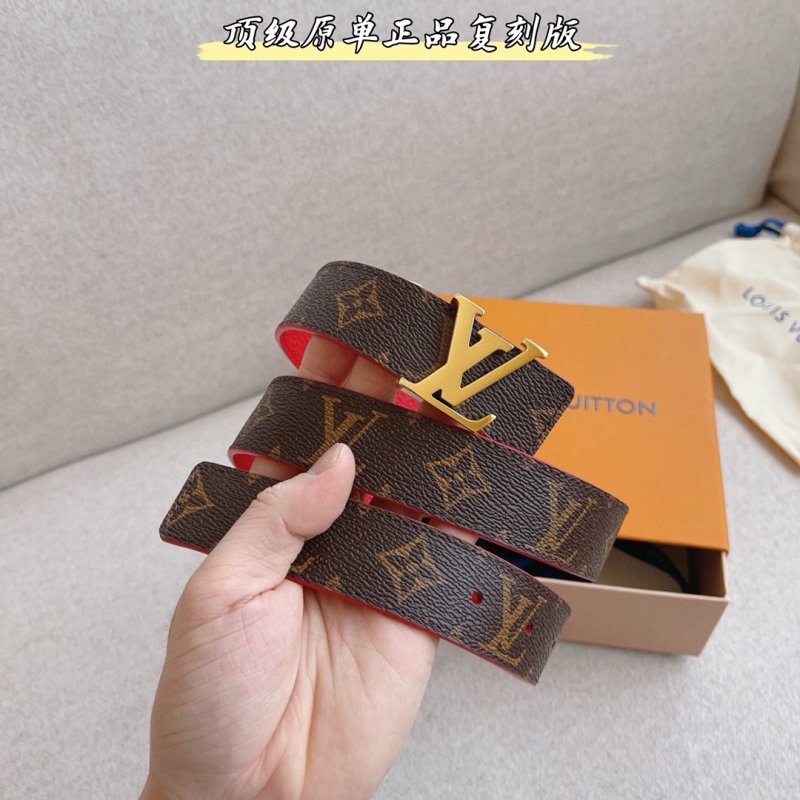 Louis Vuitton Monogram Empreinte Reversible Belt - Red/Brown
