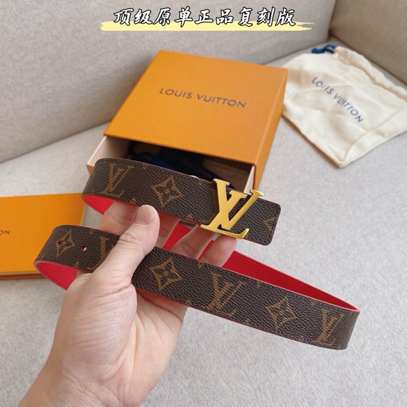 Louis Vuitton Monogram Empreinte Reversible Belt - Red/Brown view