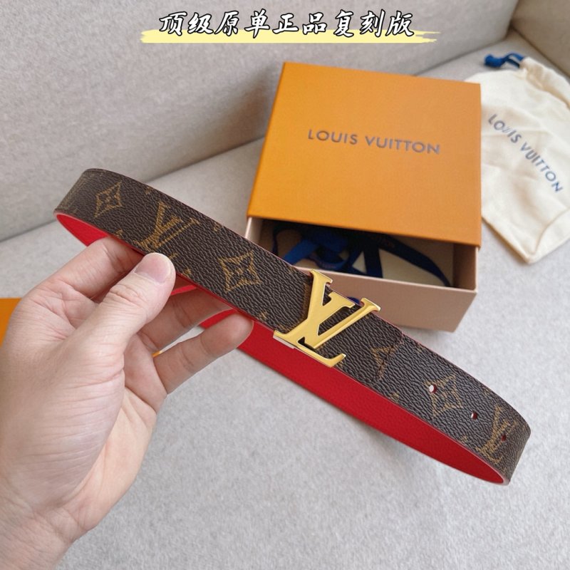 Louis Vuitton Monogram Empreinte Reversible Belt - Red/Brown view