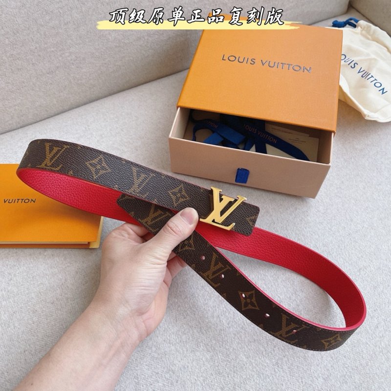 Louis Vuitton Monogram Empreinte Reversible Belt - Red/Brown view