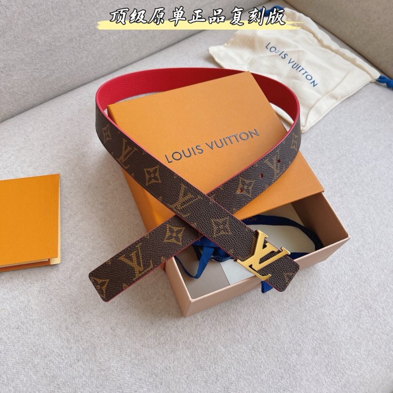 Louis Vuitton Monogram Empreinte Reversible Belt - Red/Brown view