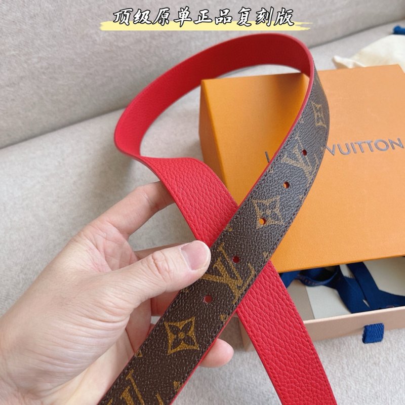 Louis Vuitton Monogram Empreinte Reversible Belt - Red/Brown view